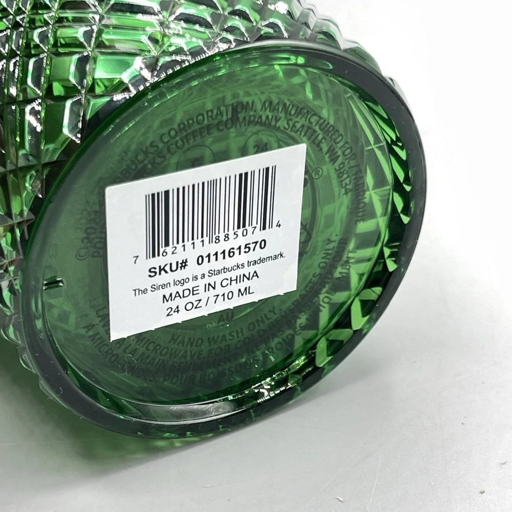 Starbucks Wicked Tumbler 24oz Emerald City Balloon‎ Straw Topper Green Set of 2